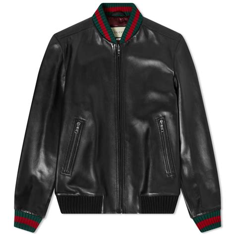 gucci black leather bomber|vintage gucci leather jacket men's.